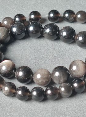 天然银耀石半成品长链散珠DIY手链项链饰品配件厂家源头配件