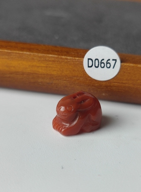 一物一图天然南红玛瑙兔子趴趴兔可爱红色diy手串手链挂饰隔珠