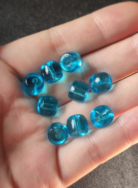 藏式琉璃配珠红色蓝色桶珠腰珠顶珠藏式配珠老型直切散珠文玩配饰