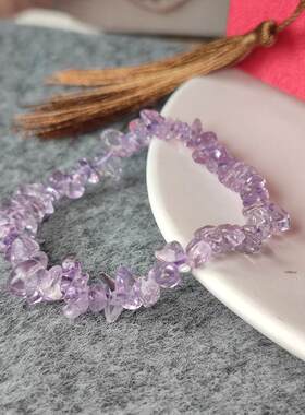 天然玻利维亚紫水晶随行不定型手链单圈女款百搭饰品礼物