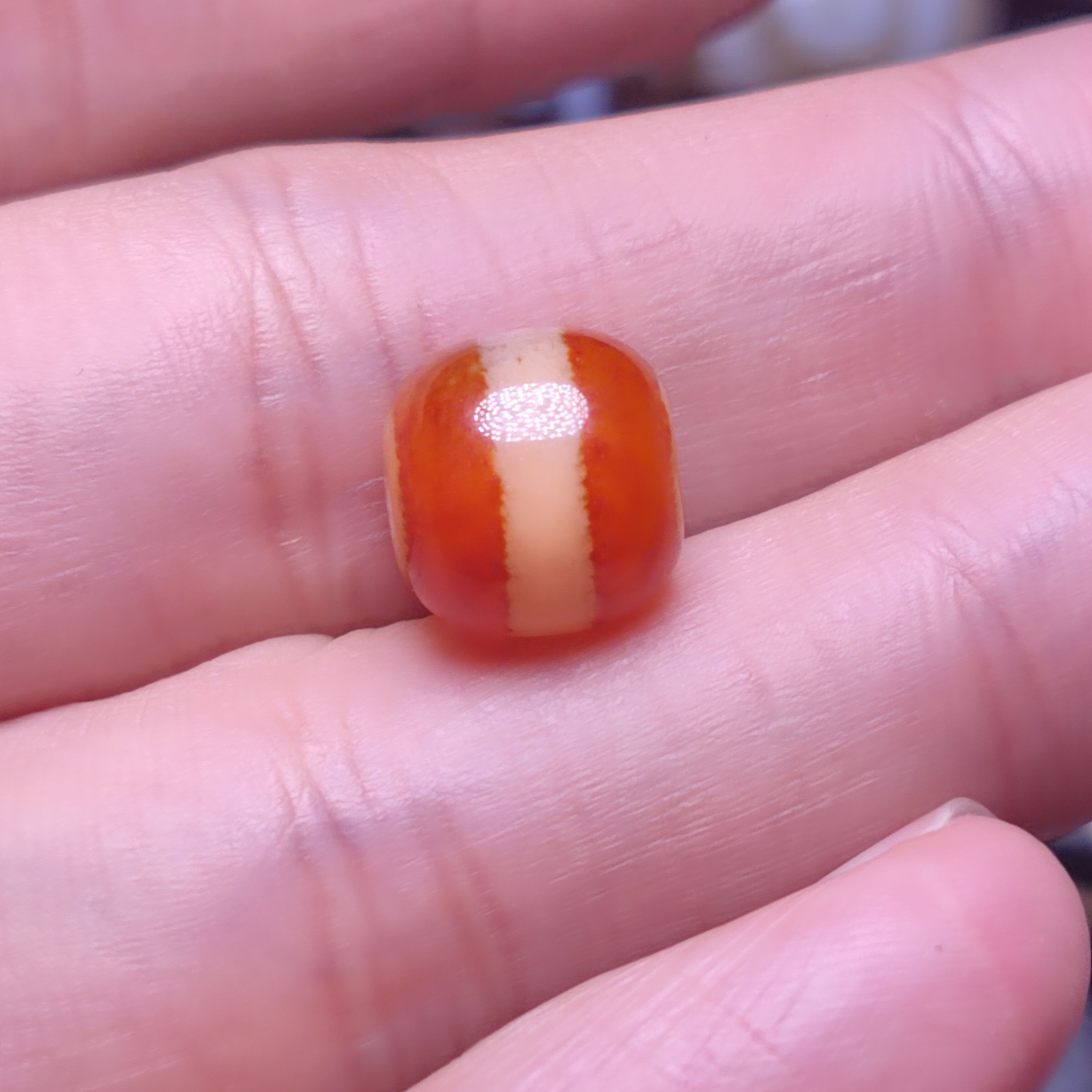 台工红肉一线药师玛瑙老型桶珠腰珠鼓珠手工散珠diy配饰配珠 - 图3