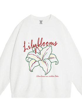 日本offcatorm邝玲玲同款美式复古秋冬新款圆领卫衣女韩版宽松慵