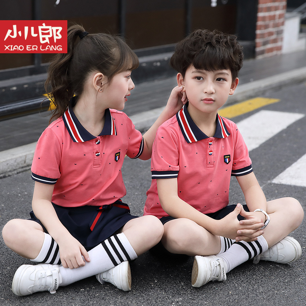 夏季新款小学生深圳校服一二三四五年级班服儿童运动套装幼儿园服