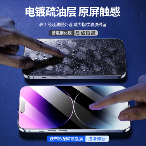 铁布衫适用于苹果14/13钢化膜iPhone14ProMax手机大弧边全屏覆盖防爆抗蓝光Plus龙鳞镀晶保护带防尘网贴膜-图2