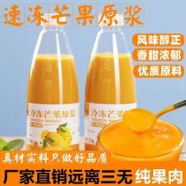 Quick-Frozen Mango Raw Pulp Frozen Mango Juice Fruits Towards Mango Thick Pulp Milk Tea Shop Commercial Non-Concentrated Juice 980ml