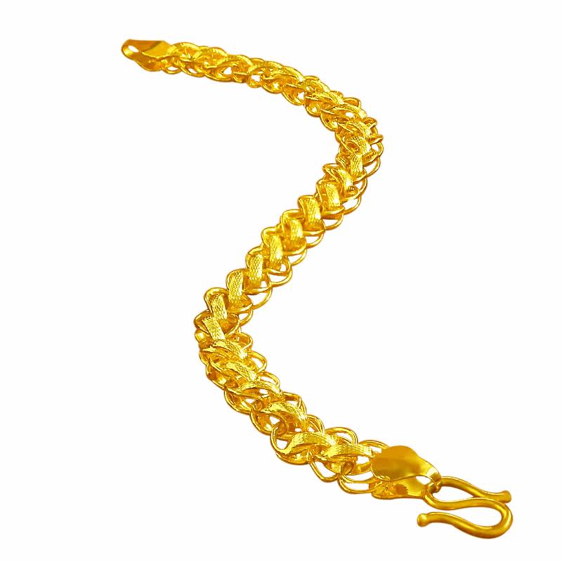 创缘镀黄金手链男扁型泰链粗镀沙金 创缘饰品手链