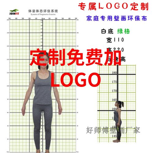 体评估图站姿姿体测表健身姿势瑜伽体位墙壁纸装饰 - 图0