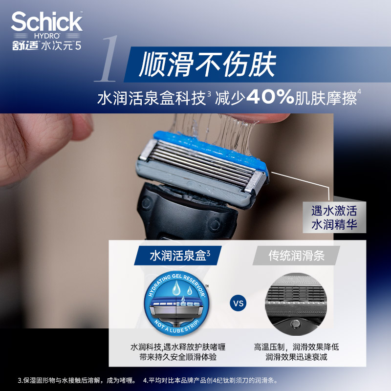 【新年礼物】舒适关系礼盒水次元5智能调压男士手动剃须刀送男友