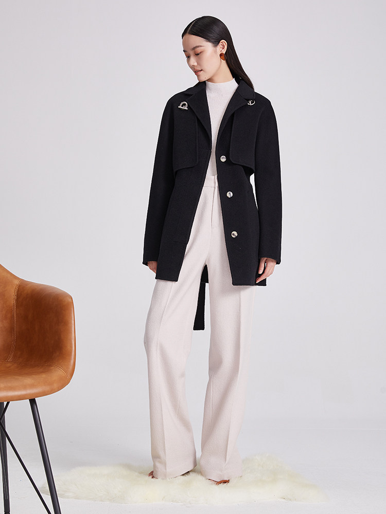 c+impress西嘉可拆卸长袖羊毛大衣 西嘉毛呢外套