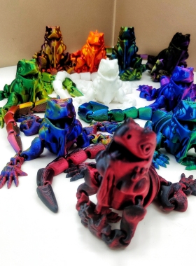 3D打印蜥蜴变色龙模型手办家居办公桌面装饰摆件关节可动精美礼物