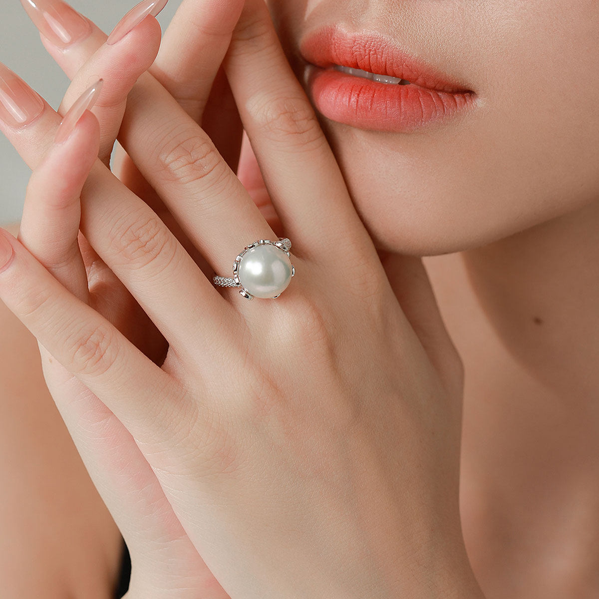 BRI.R/佰色传情11-12mm圆形淡水珍珠S925银戒指指环圈口可调节,淘宝优惠券,粉丝福利购,淘宝优惠卷