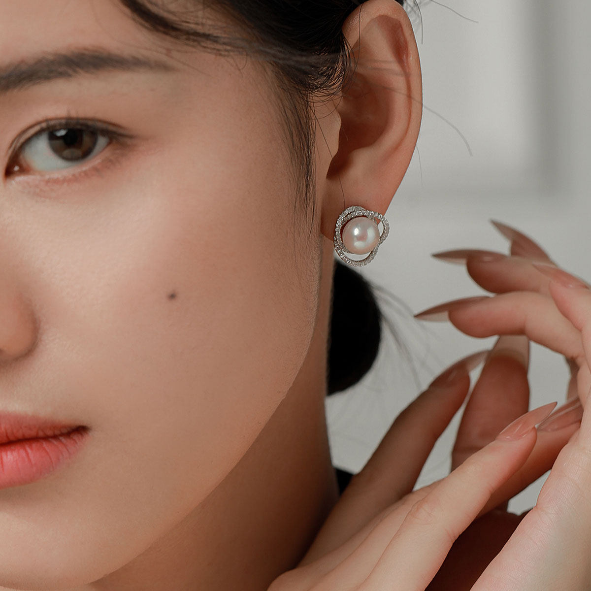 BRI.R/佰色传情9-10mm淡水珍珠S925银花朵简约百搭耳钉耳环耳饰,淘宝优惠券,粉丝福利购,淘宝优惠卷