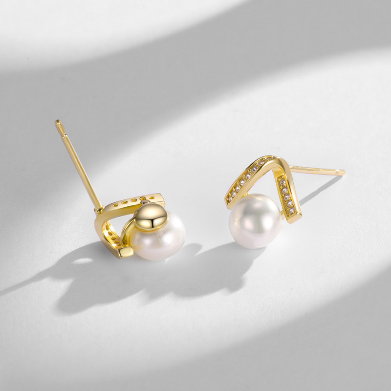 BRI.R/佰色传情S925银淡水珍珠气质精致小巧耳钉耳环耳饰,淘宝优惠券,粉丝福利购,淘宝优惠卷