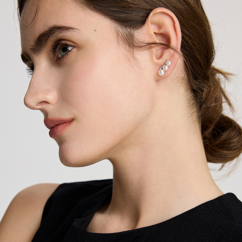 BRI.R/佰色传情S925银淡水珍珠气质百搭耳钉耳环耳饰两色可选,淘宝优惠券,粉丝福利购,淘宝优惠卷