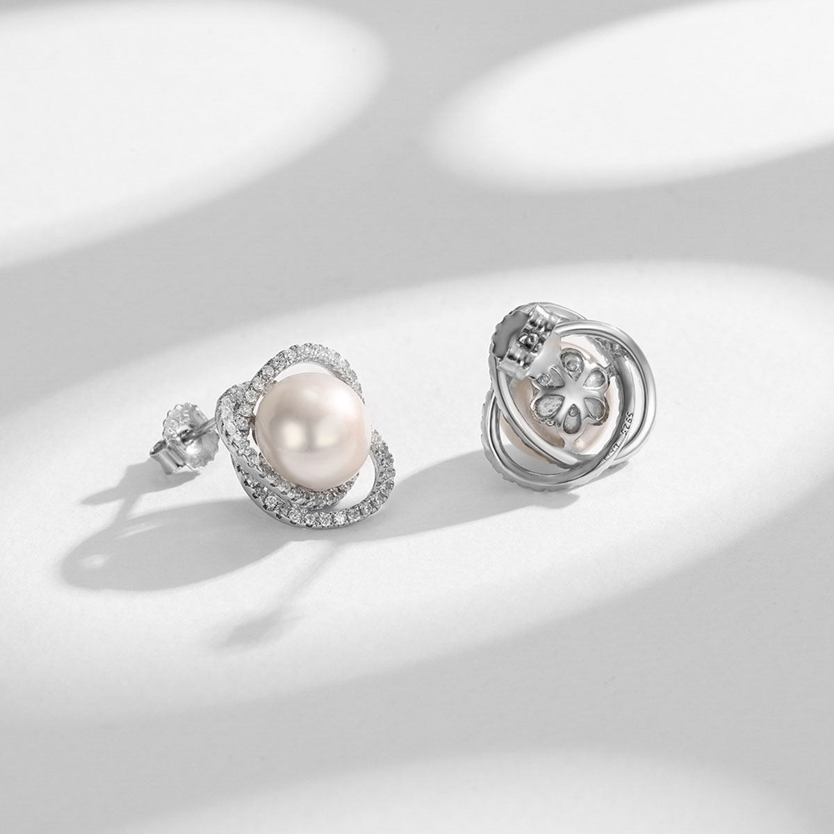 BRI.R/佰色传情9-10mm淡水珍珠S925银花朵简约百搭耳钉耳环耳饰,淘宝优惠券,粉丝福利购,淘宝优惠卷