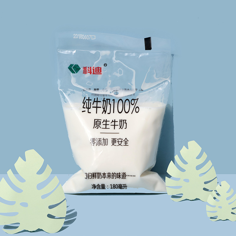 科迪纯牛奶原生网红奶透明枕袋装牛奶180ml小白奶早餐奶 - 图1