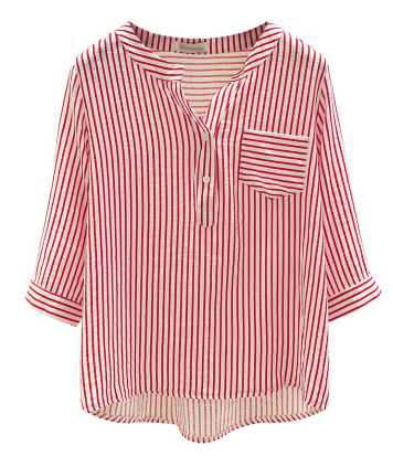 雅兰可条纹2020新款秋季韩范衬衫 雅兰可衬衫