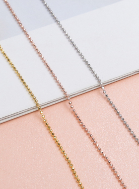 S925纯银带针珠子调节穿心链