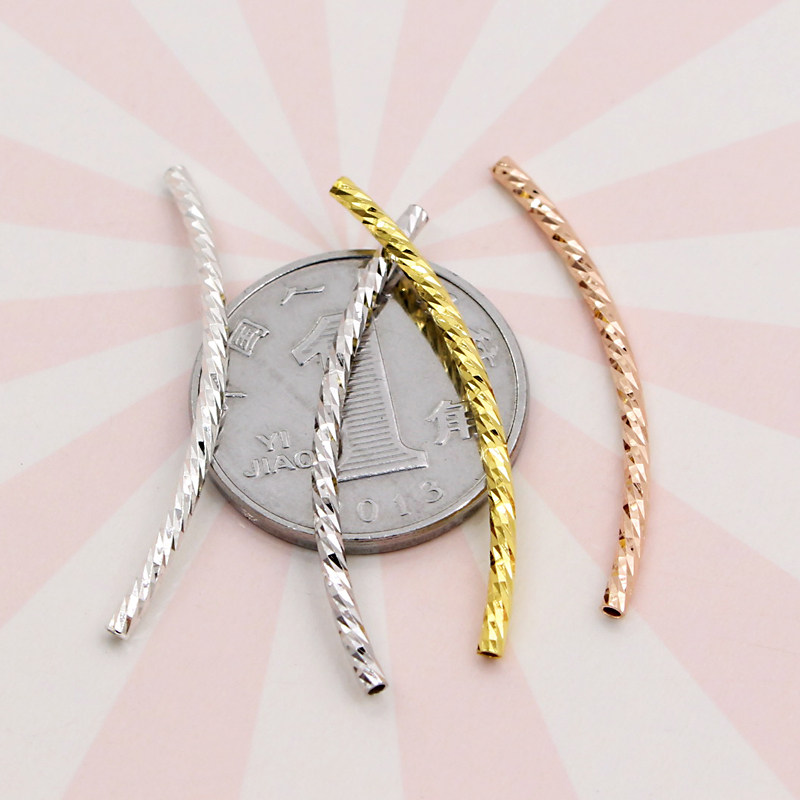 车花弯管银管子S925纯银DIY手工串珠配饰满天星扭纹闪管空心小管,淘宝优惠券,粉丝福利购,淘宝优惠卷