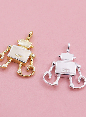 diy卡通纯银项链耳饰挂件小吊坠