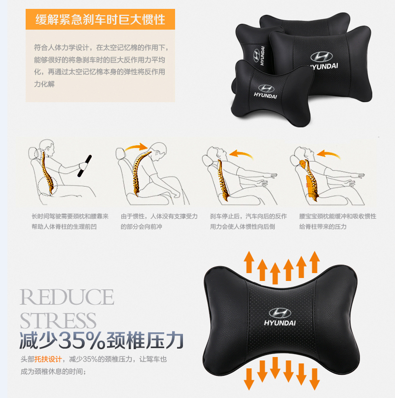 适用现代座椅头枕一对腰靠垫ix35伊兰特途胜L瑞纳车载靠枕护颈枕,淘宝优惠券,粉丝福利购,淘宝优惠卷