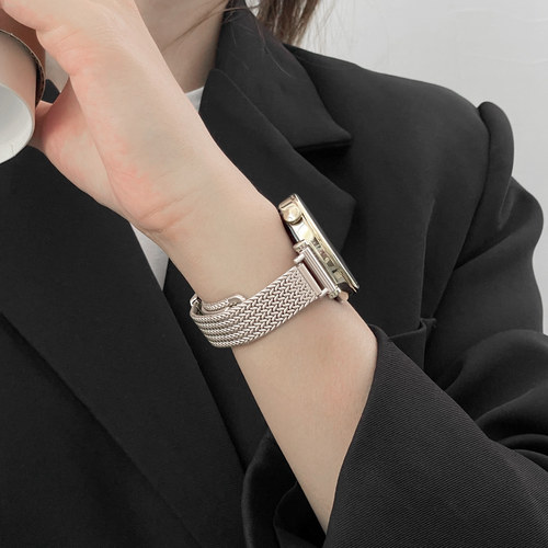 适用于oppo手表watchx2mini表带X3mini磁吸OPPO手表链金属麦穗3/4pro智能se运动watch腕带高颜值女表专用41mm - 图0