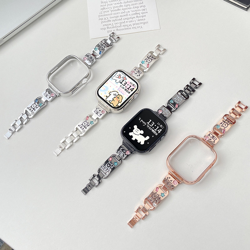 适用华为手表fit4/3表带新款女生华为watchfit2金属fit1夏天时尚华为智能运动替换腕带可爱小狗皓石彩钻,淘宝优惠券,粉丝福利购,淘宝优惠卷