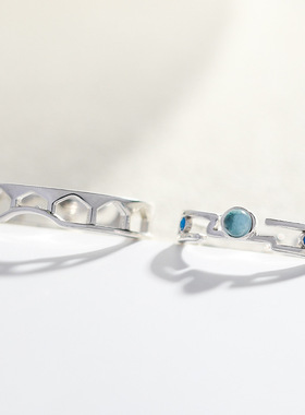 宝茉威尼斯情侣戒指s925纯银男女