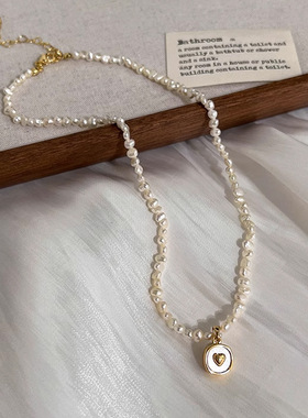 巴洛克淡水珍珠项链简约感锁骨链