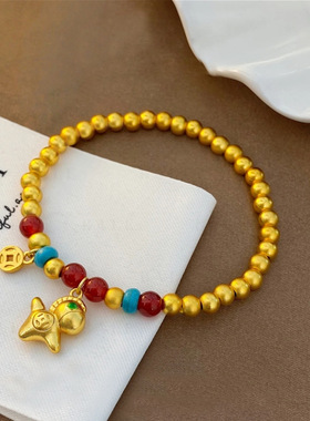 沙金新中式转运珠马上有钱手链