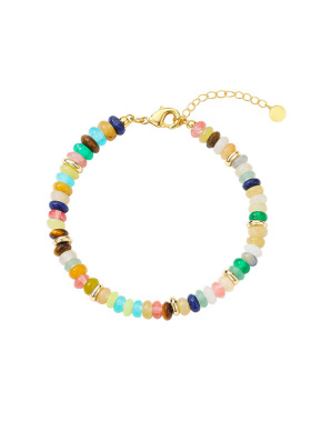 多巴胺彩虹串珠锁骨链春夏新款