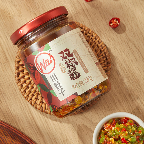 川娃子双椒酱蒜蓉酱辣椒酱剁椒酱下饭菜拌饭彩椒拌面青椒剁辣椒 - 图3