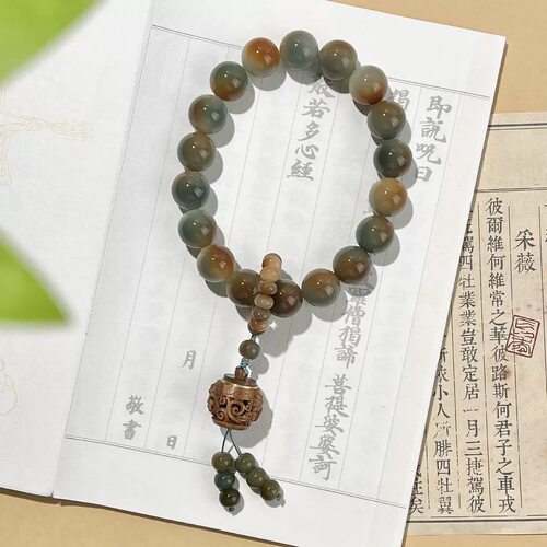 天然原生态风化菩提根圆珠大尺寸20mm手持文玩敦煌大号盘玩手串 - 图0