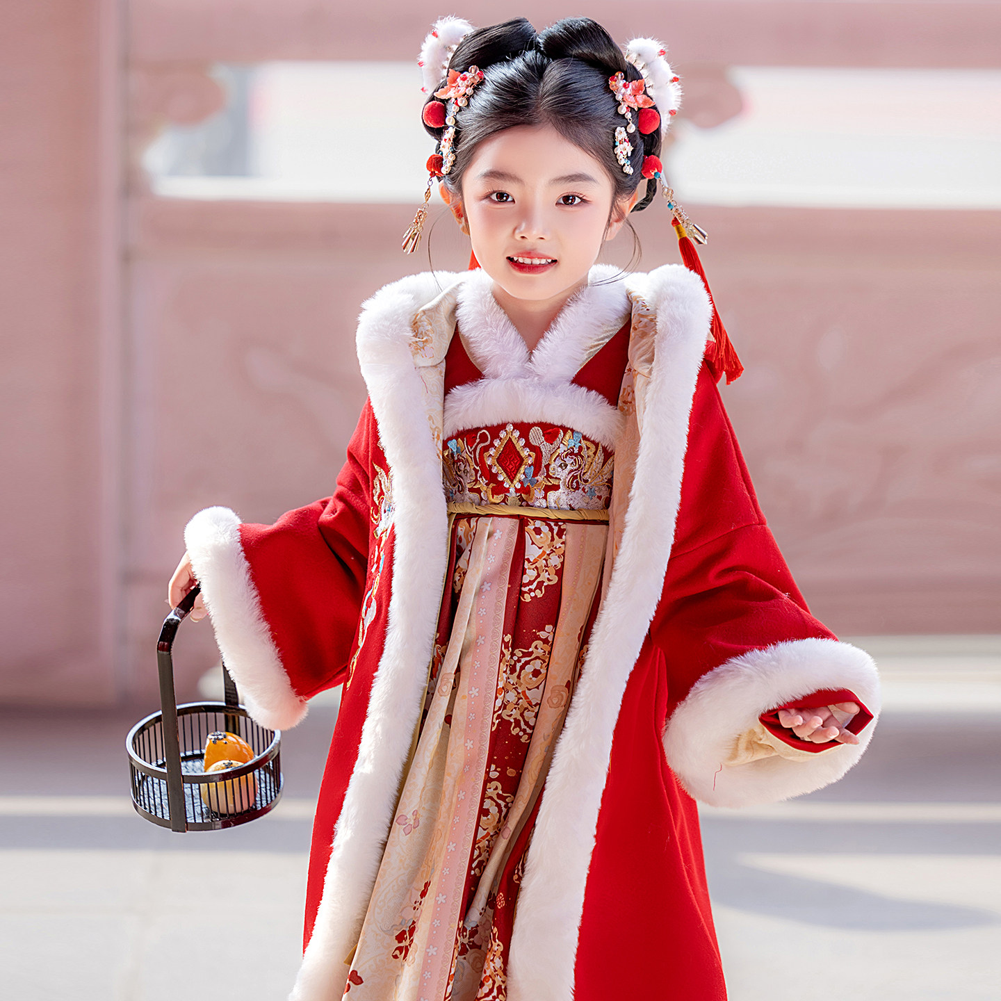 女童汉服秋冬款儿童古装拜年服冬季国风唐装2025新款女孩古风裙子,淘宝优惠券,粉丝福利购,淘宝优惠卷