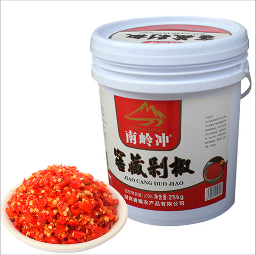 湖南剁辣椒酱商用大桶装农家自制手工餐饮小米椒蒜蓉剁椒25公斤 - 图3