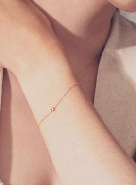 Ordi 25年新款日系立体小爱心手链迷你实心可调节抽拉式手链