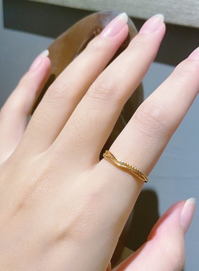 Ordi 夏季新款线条戒指女韩版气质ins风小众简约素戒925银