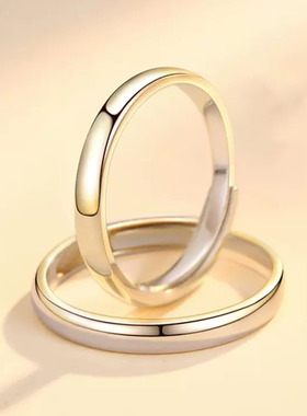 DR情侣素圈戒指S925纯银