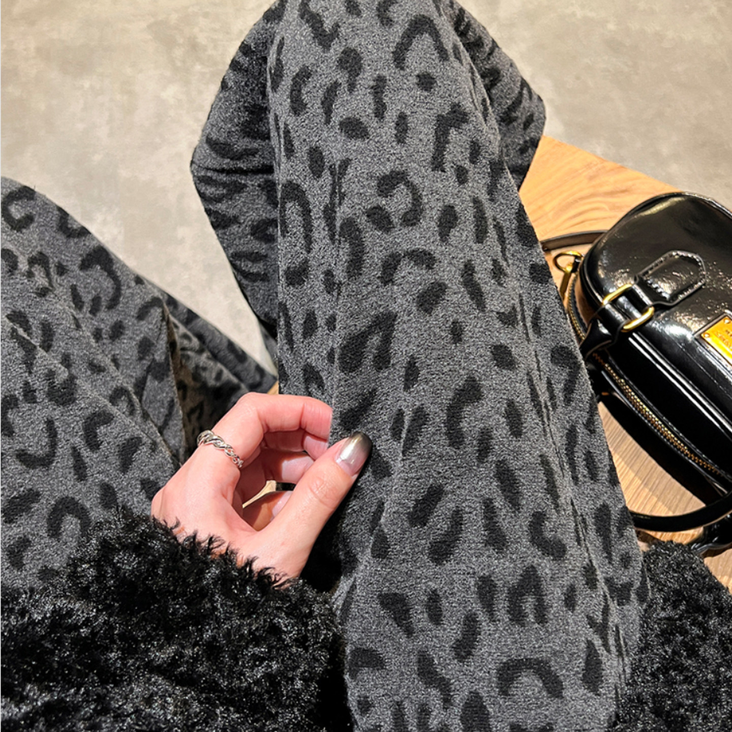 孕妇裤不勒肚子豹纹毛呢阔腿裤女宽松休闲裤加厚加绒保暖外穿裤子,淘宝优惠券,粉丝福利购,淘宝优惠卷