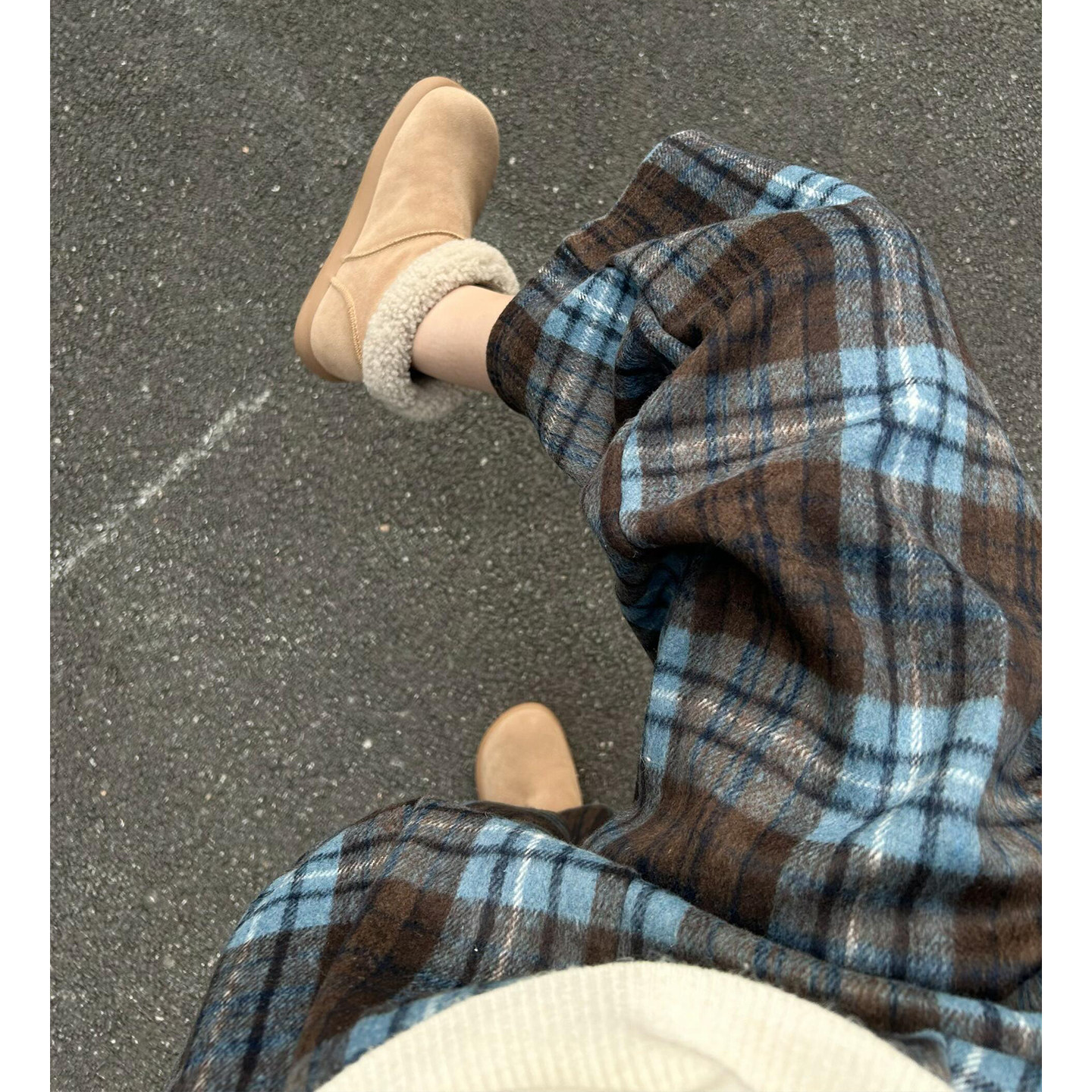 孕妇裤冬外穿加厚加绒复古格子毛呢托腹阔腿裤2025新款不勒肚子,淘宝优惠券,粉丝福利购,淘宝优惠卷