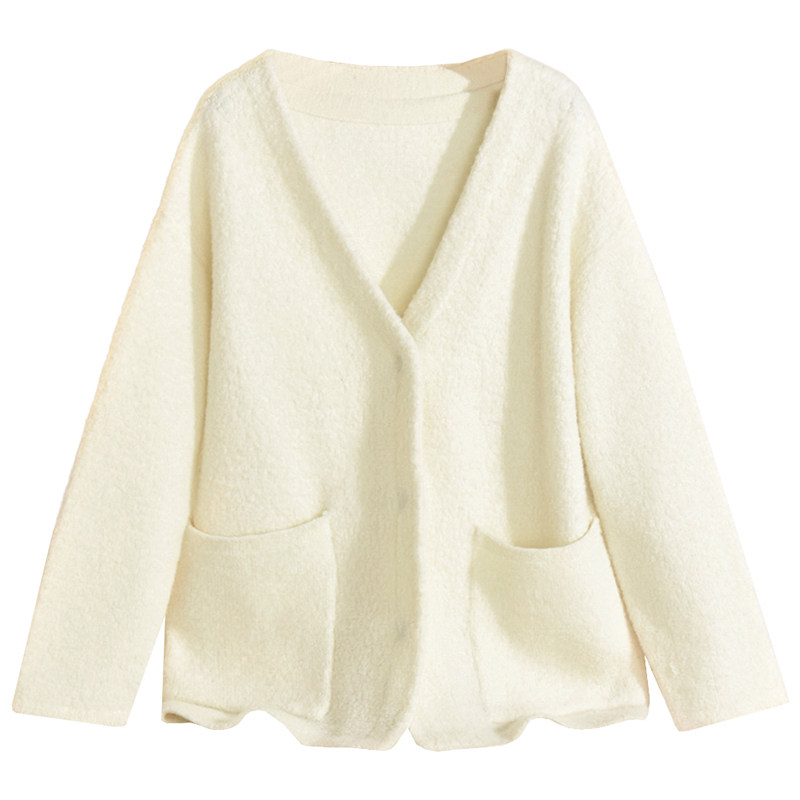 Outlets专柜撤柜正品 HZ冬装2025新款温柔风慵懒风羊毛开衫毛衣女,淘宝优惠券,粉丝福利购,淘宝优惠卷