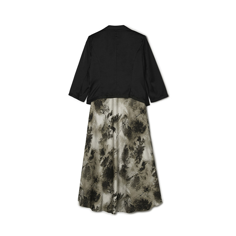 2025年秋装Outlets专柜 RX系列 一粒扣外套+水墨风吊带裙两件套装,淘宝优惠券,粉丝福利购,淘宝优惠卷