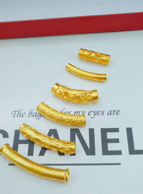 沙金百福弯管手链搭配皮绳钢丝绳