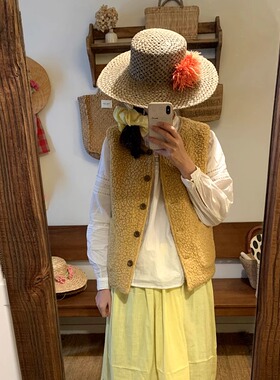 繁花系列春夏新品 平顶大帽檐小众时尚海边度假礼帽甜美草帽女