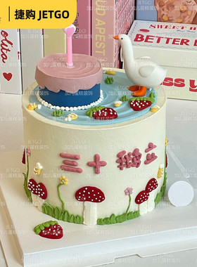 创意新颖大白鹅三十鹅立软胶摆件