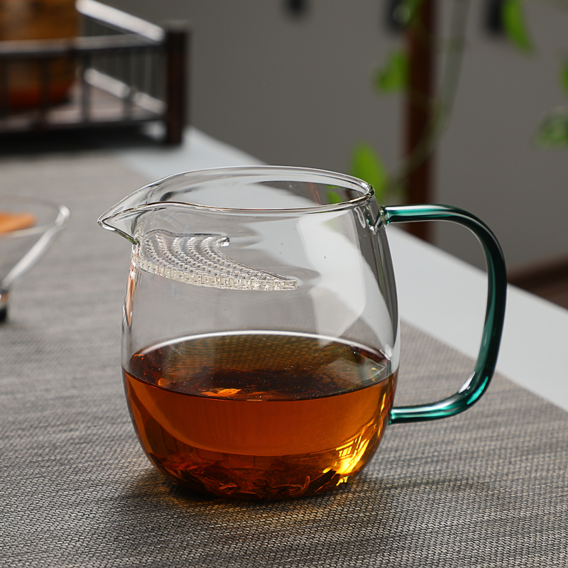 月牙公道杯分茶器茶海加厚玻璃泡茶器带过滤茶壶大号简约创意茶具-图1