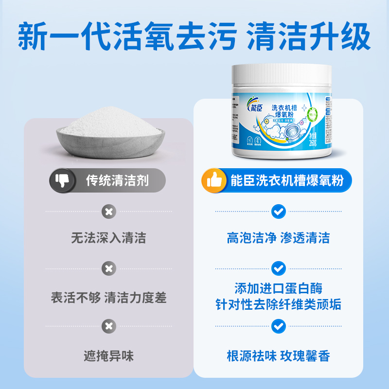 洗衣机爆氧粉清洗剂强力除垢杀菌洗衣机槽滚筒波轮专用深度清洁剂