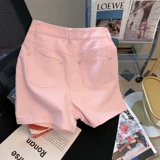 Розовая джинсовая юбка, летние шорты, сексуальные приталенные штаны, высокая талия, свободный крой, А-силуэт