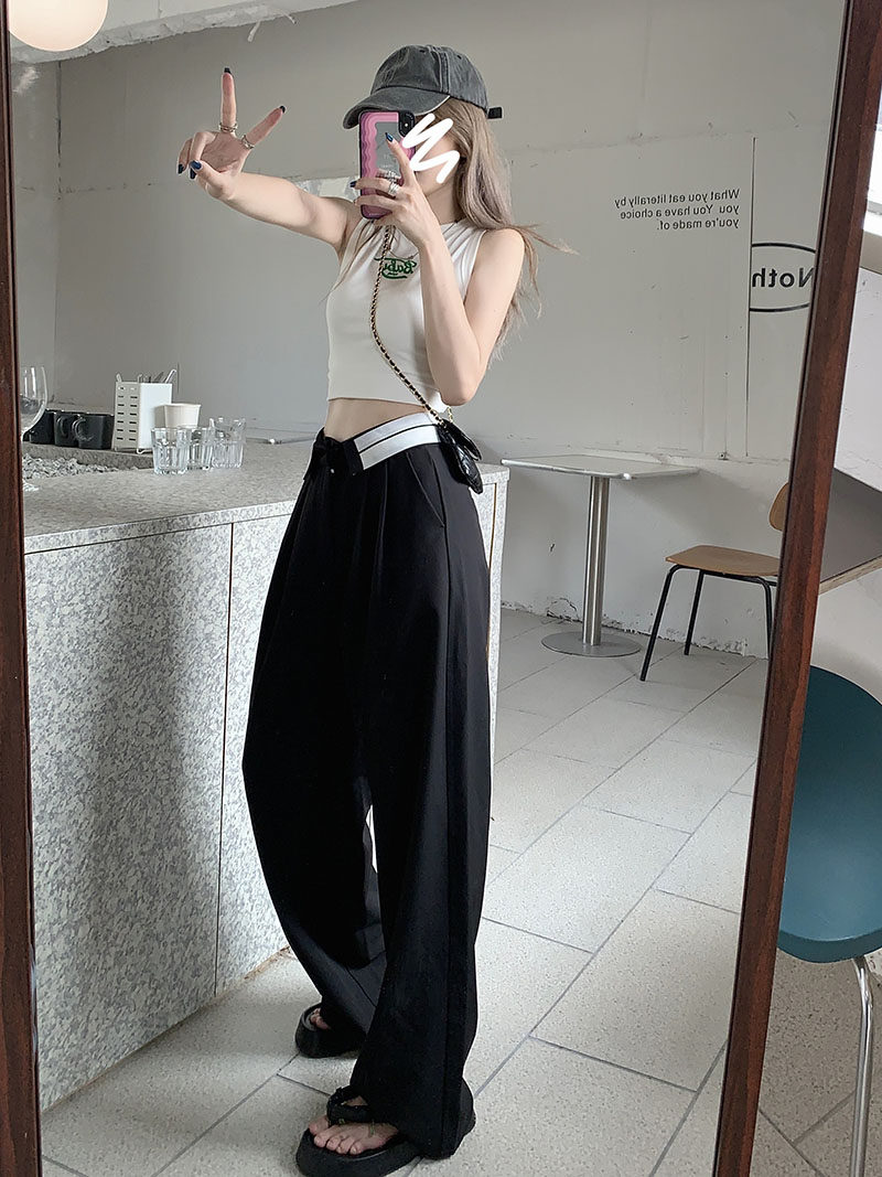 灰色高腰绑带西装裤Lava Grey High-Rise Trouser
