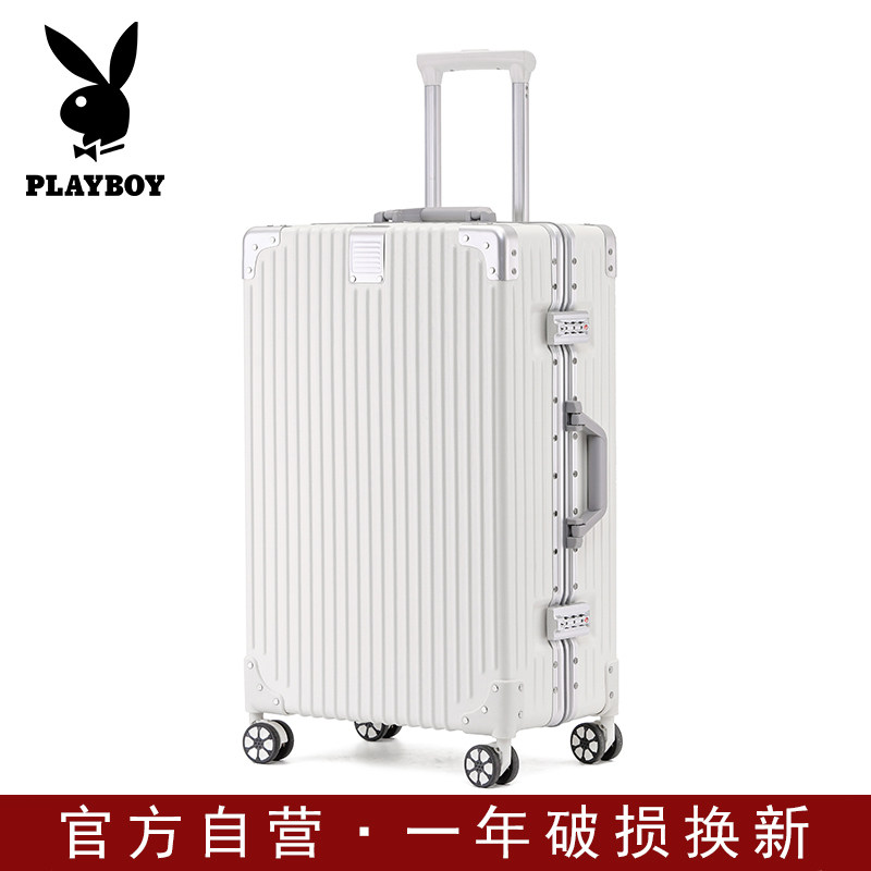 花花公子行李箱女24寸复古拉杆箱男万向轮26密码皮箱子20耐用加厚